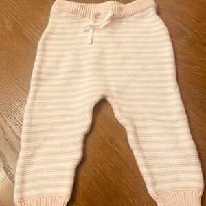 Rene Rofe Pink and White Striped Knit Joggers